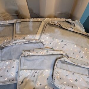 Thirty-One Gray and Cream Travel Bags Set